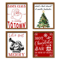 Thumbnail for Santa Claus Wall Art Set of 4, Themed Canvas Prints Featuring Christmas Portraits, Holiday Decoration for Living Room, Bedroom, or Office, Festive Christmas Decorations, (12x16inch, 4pcs,Unframed)